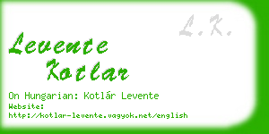 levente kotlar business card